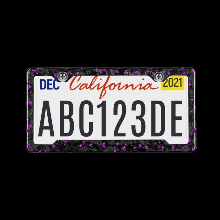 Forged Carbon Fiber License Plate - Purple Forged