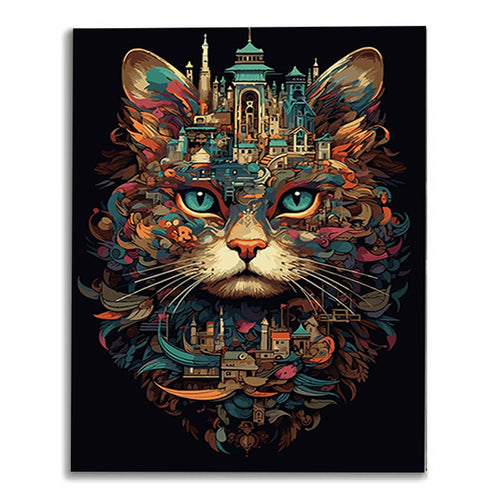 Abstract cat-Abstract-Paint By Numbers Kit
