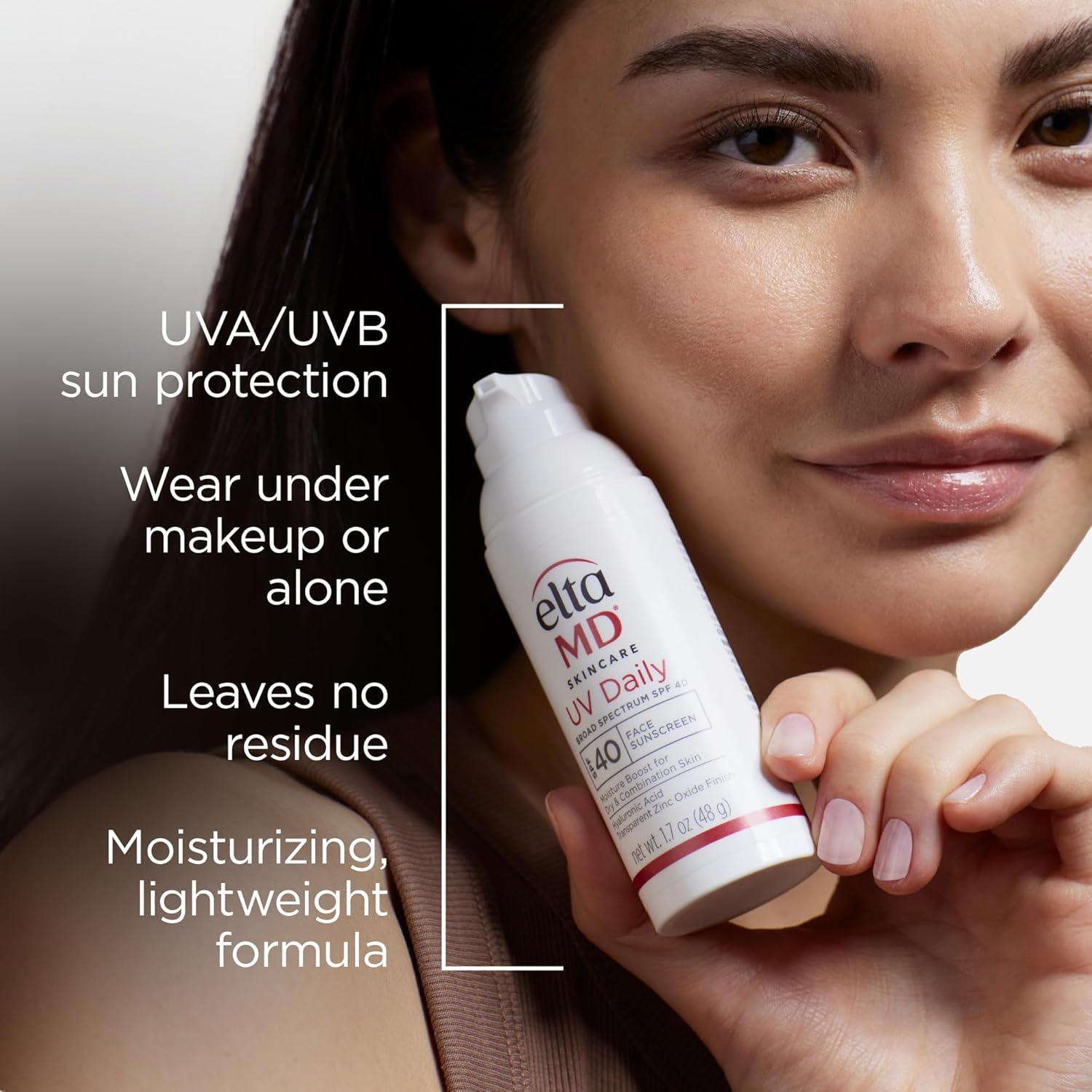 EltaMD UV Daily SPF 40 Face Sunscreen Moisturizer with Zinc Oxide, Daily Face Moisturizer with SPF, Sunscreen, 1.7 oz Pump Sunscreen