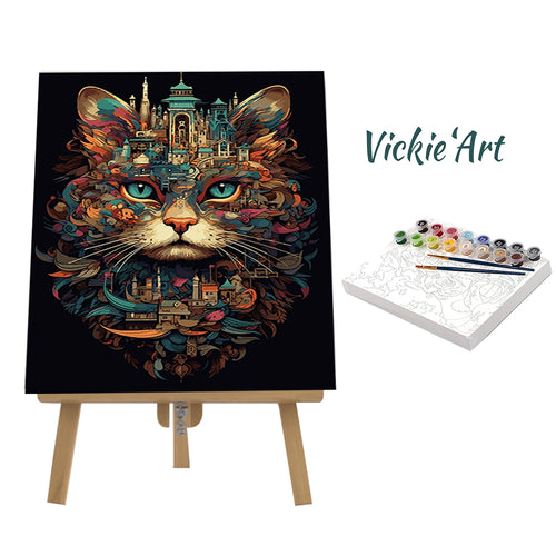 Abstract cat-Abstract-Paint By Numbers Kit